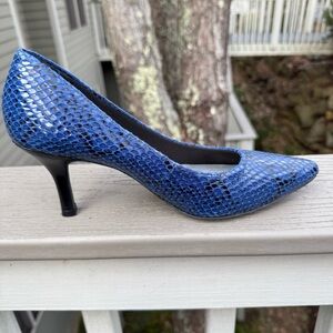 Christian Siriano Jenna Blue Azul Snakeskin
Pump